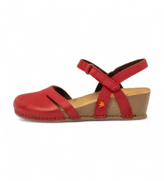 per donna 119314108003_008 Sandali in pelle rossa dal vivo del 1931 (36), Rosso, 3 a 5cm, Velcro, Casual