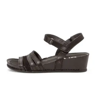 per donna 1194312EO003_001 1943 I Imagine sandali in pelle nera (36), Nero, 3 a 5cm, Velcro, Casual