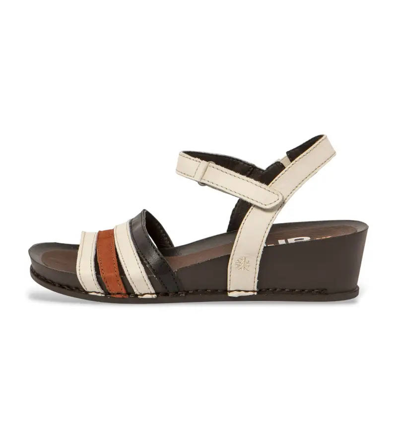 per donna 1194312VI003_0MU Sandali Multi Cream del 1943 (38), Pelle, 1 a 3 cm, Velcro, Casual, Multicolore