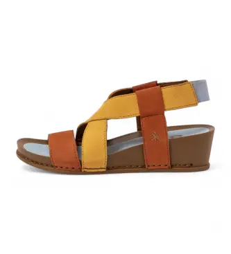 per donna 1194411YJ003_0MU 1944 I Imagine sandali in pelle giallo, arancione (37), 3 a 5cm, Velcro, Casual