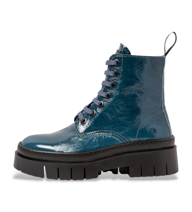 per donna 1195313W0003_0G3 Stivaletti in pelle blu del 1953 (36), Basso, 3 a 5cm, Stringhe, Cerniera, Casual