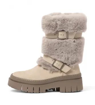 per donna 119681124003_017 Stivali in pelle beige di Anversa del 1968 (37), Basso, Cerniera, Casual