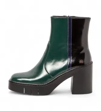 per donna 1197413XY003_0MU Stivali verdi Berna del 1974 (36), Pelle, 8 a 10cm, Cerniera, Casual, Verde, Classico Multicolore