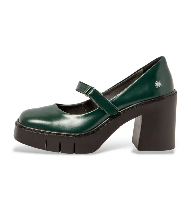 per donna. 1197713WS003_0G3 Scarpe 1977 Nappa Shinny Jungle Green (37), Pelle, 3 a 5cm, Velcro, Verde, Classico