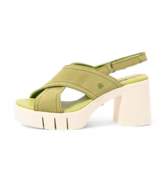 per donna 1199012G1003_0G3 Sandali in pelle 1990 Eivissa verde (36), 8 a 10cm, Velcro, Casual