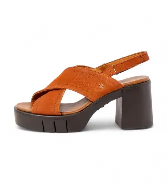 per donna 1199012GM003_0MU Sandali in pelle 1990 Eivissa arancione (36), 8 a 10cm, Velcro, Casual Multicolore