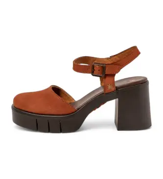 per donna 1199112MH003_006 Sandali in pelle arancione Eivissa 1991 (41), 8 a 10cm, Fibbia, Casual