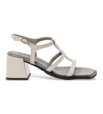 per donna 1201111EW003_039 Sandali in pelle grigia del 2001 (36), 5 a 8cm, Fibbia, Grigio, Classico