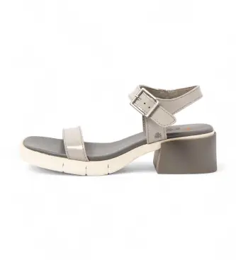 per donna 1206011EW003_039 Sandali in pelle 2060 Warsaw grigio (37), 5 a 8cm, Fibbia, Casual