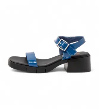 per donna 1206011G8003_0B0 Sandali in pelle 2060 Warsaw Blu (37), 5 a 8cm, Fibbia, Casual