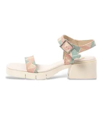 per donna 1206012GC003_ESP Sandali da sogno in pelle beige (38), 5 a 8cm, Fibbia, Casual, Multicolore