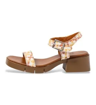 per donna 1206012GD003_ESP Sandali in pelle dorata 2060 (38), 5 a 8cm, Fibbia, Casual, Multicolore