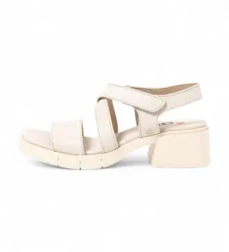 per donna 1206211ZZ003_020 Sandali in pelle 2062 Warsaw beige (37), 5 a 8cm, Velcro, Casual