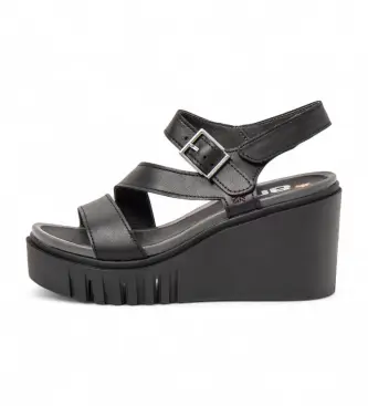 per donna 120801101003_001 Sandali 2080 neri (36), Pelle, Nero, 8 a 10cm, Fibbia, Casual