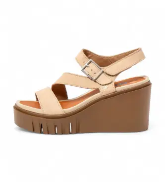 per donna 1208012GA003_0MU Sandali in pelle 2080 Catania beige (36), 8 a 10cm, Fibbia, Casual