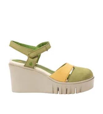 per donna 1208311GF003_0MU Sandali in pelle multicolore 2083 (37), 8 a 10cm, Velcro, Casual