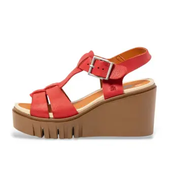 per donna 120841108003_008 Sandali rossi 2084 (36), Pelle, Rosso, 5 a 8cm, Fibbia, Casual
