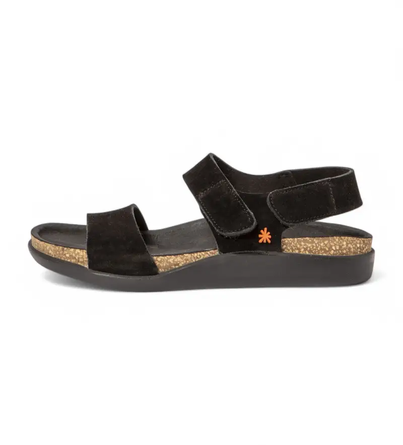 unisex. 11386S101003_001 1386S Sandali in pelle nera Biarritz (36), Nero, Basso, Velcro, Casual