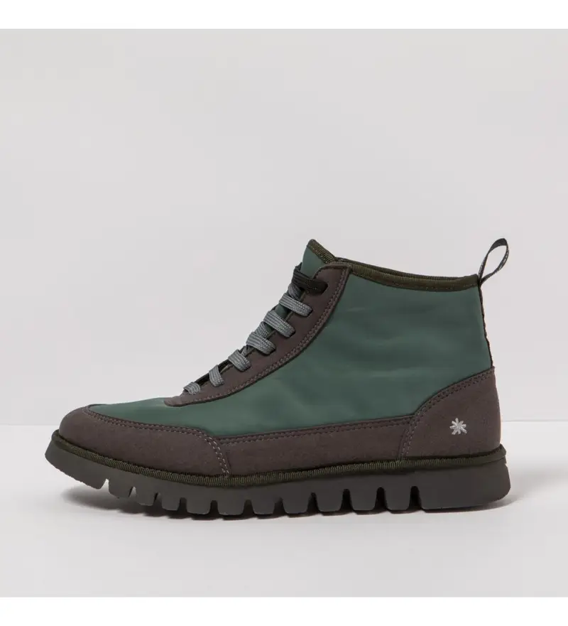 unisex. 1158511UM003_0G3 Stivaletti in pelle verde (36), Basso, 1 a 3 cm, Stringhe, Casual