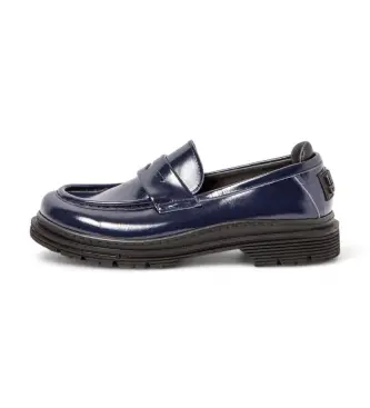 unisex 119021166003_0B0 Mocassini in pelle blu navy Birmingham del 1902 (38), Basso, 1 a 3 cm, Nessuno, Casual