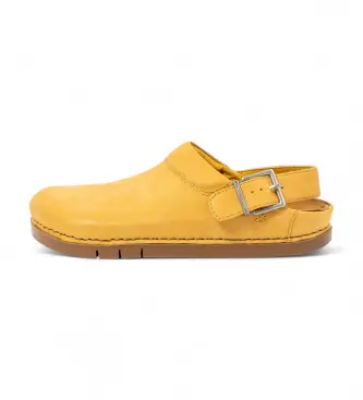 unisex 120241124003_024 Zoccoli in pelle 2024 Roma Giallo (37), Basso, Fibbia, Casual
