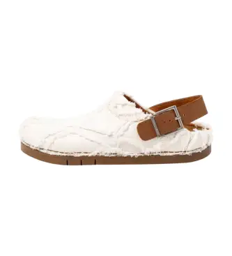 unisex 12024S1WU003_017 2024S Zoccoli bianchi Kassel (37), Bianco, Tessuto, Basso, Fibbia, Casual Pelle