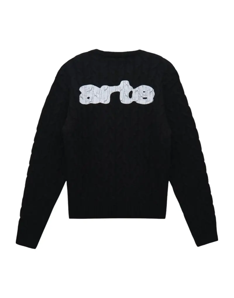 Knit sweater maglioncino in lana con stampa sul retro - Black M