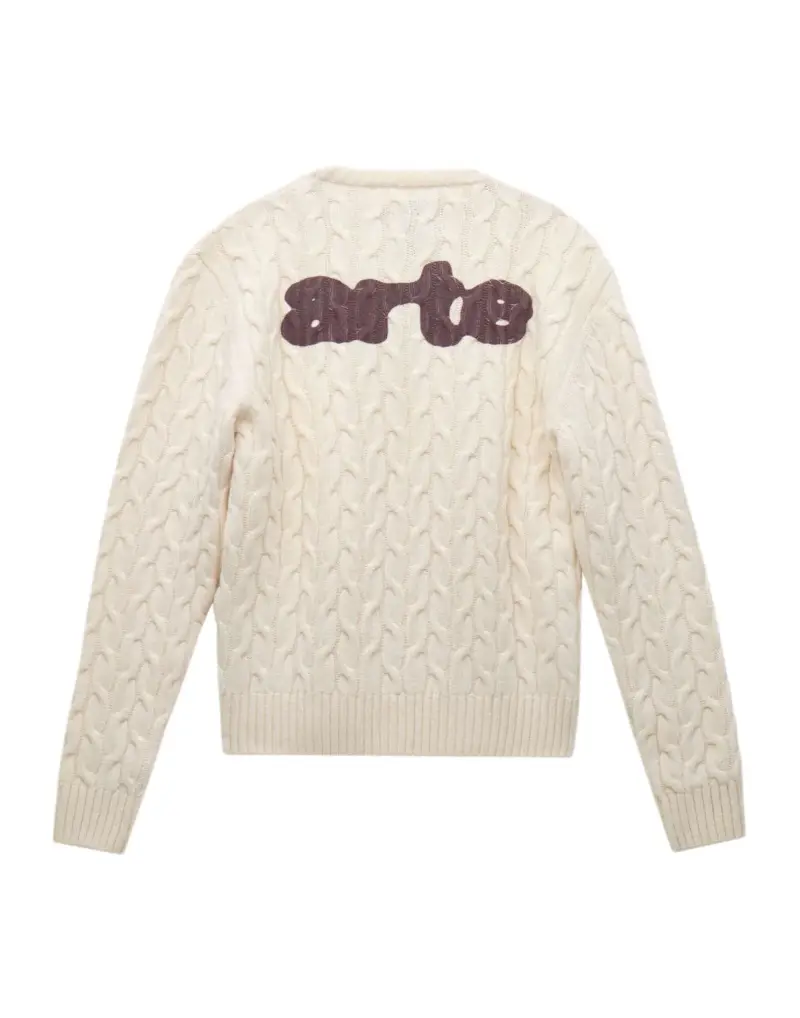 Knit sweater maglioncino in lana con stampa sul retro - Cream M