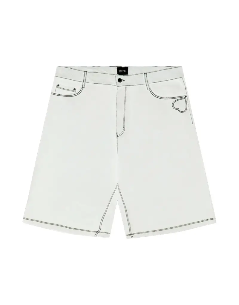 Arte Antwerp Silvain Heart Detail shorts pantaloni corti da uomo gamba larga - white 28 (42)
