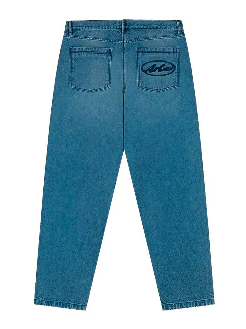Jeans Con Logo Blu