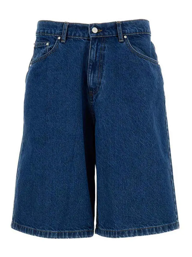 Pantaloncini Di Jeans Abbottonati Blu