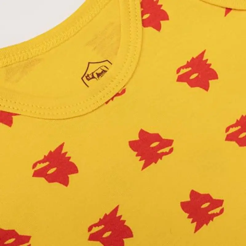 AS Roma Sacco a Pelo Giallo con Stampa Lupetti, ASR e Stelle miniatura 3