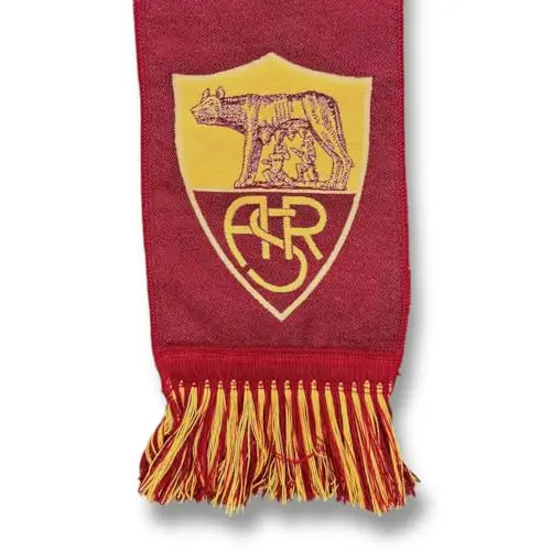 AS Roma Sciarpa Jacquard VIP Rossa Logo Tradizionale miniatura 2