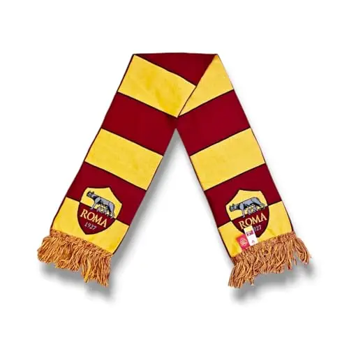 AS Roma SCIARPA UFFICIALE TUBOLARE HD RIGHE LARGHE, GIALLO