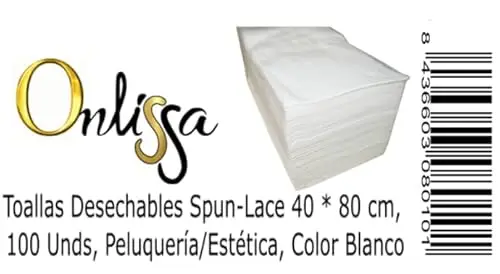 Asciugamani monouso 40 x 80 cm, in spunlace, 100 unità, per parrucchieri ed estetiste, colore bianco miniatura 2