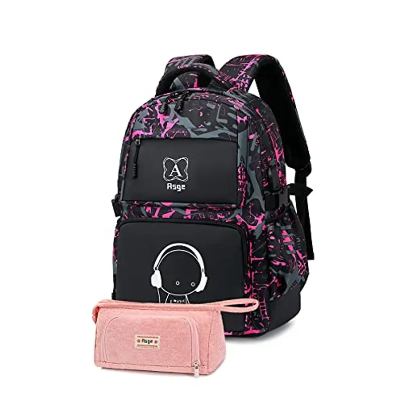 Asge Zaino per bambini, per la scuola, per ragazze, adolescenti, per la scuola, per bambini, riflettente, per la