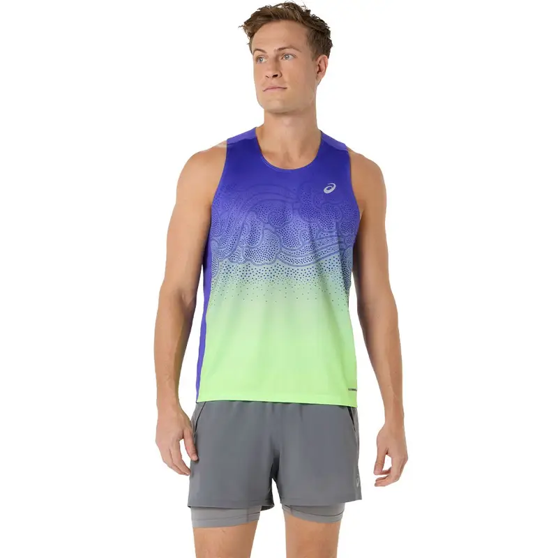 Canotta Running Road Fade Cobalt Burst Illuminate Verde Uomo S