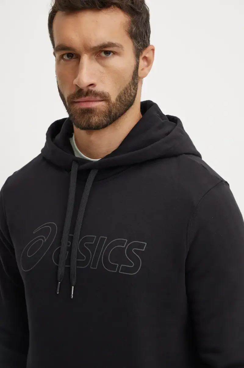 felpa uomo colore nero con cappuccio con applicazione 2031E187 miniatura 2