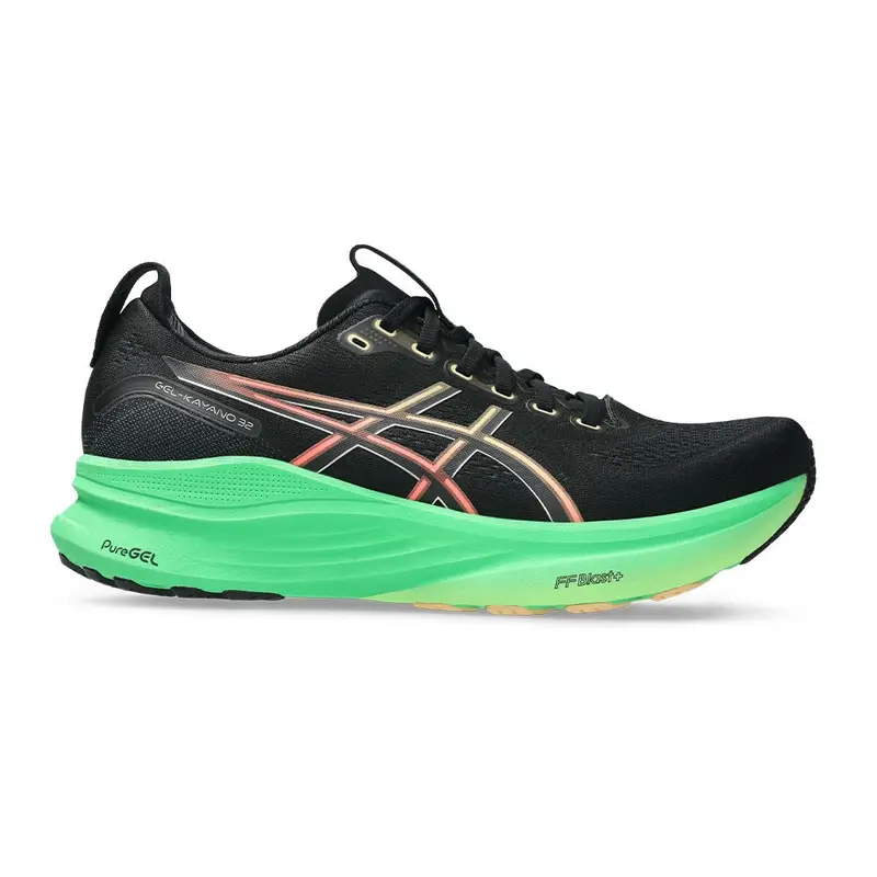 Gel-Kayano 32 Nero Vital Verde - Scarpe Running Uomo EUR 44 / US 10