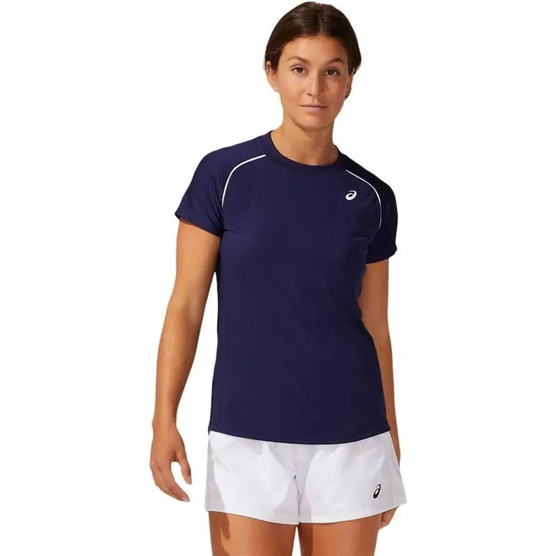 Maglia a Maniche Corte Donna Asics Court Piping Azzurro | Asics Blu