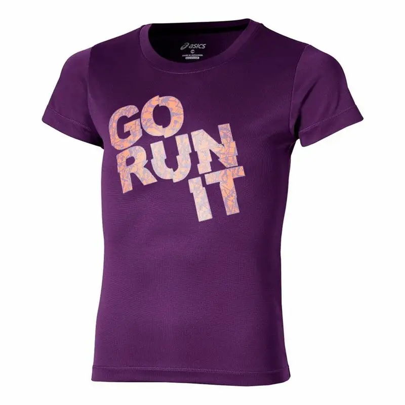 Maglia a Maniche Corte per Bambini Asics Graphic Go Run It Porpora | Asics Multi