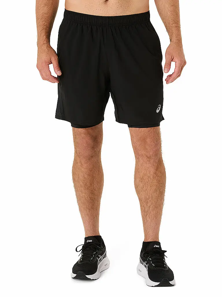Pantaloncini da running da uomo Core 2in1 7in nero | S