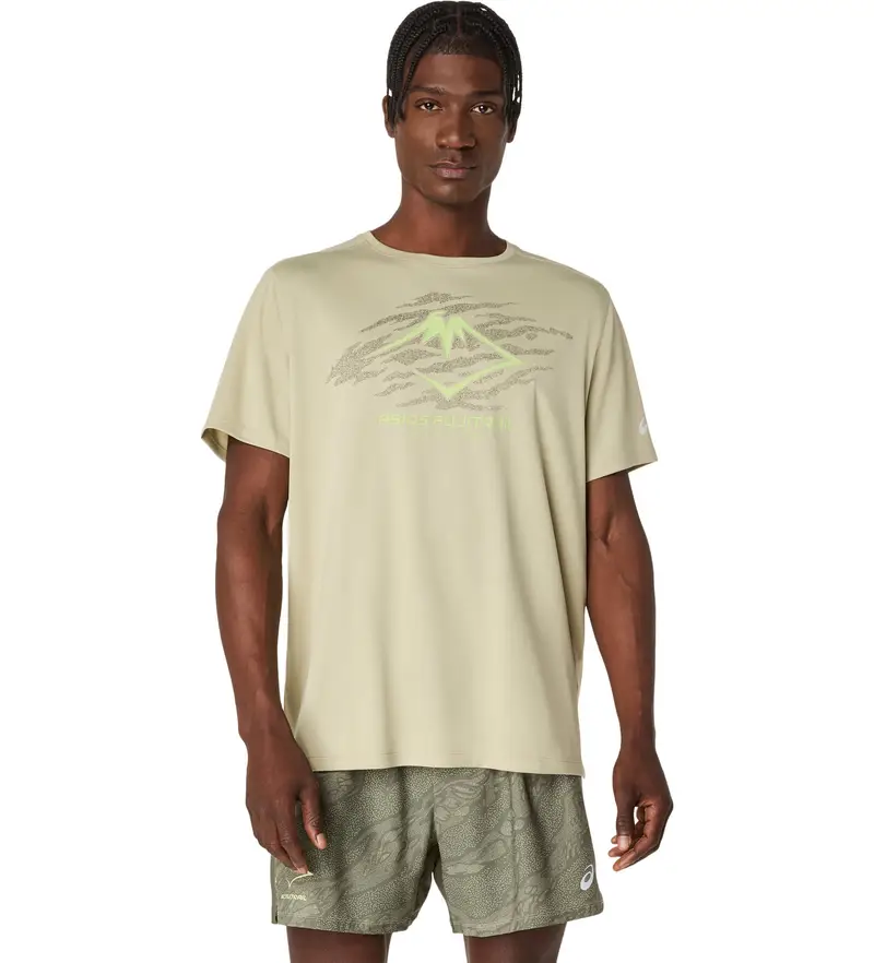 per uomo. 2011D390 Maglietta verde Fijitrail (S), Casual, Cotone, Manica corta