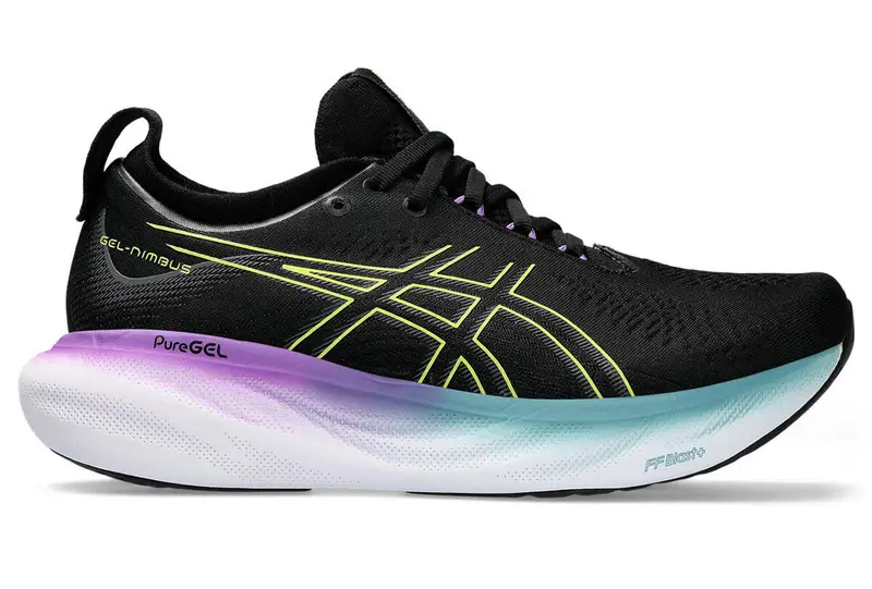 Scarpa da Running Donna Nimbus 25 Nero Giallo | Asics