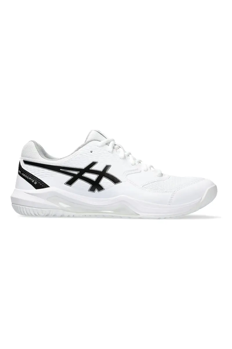 Scarpe da tennis bianco nero stabilità ammortizzazione Asics Gel-dedicate 8 [WHITE
