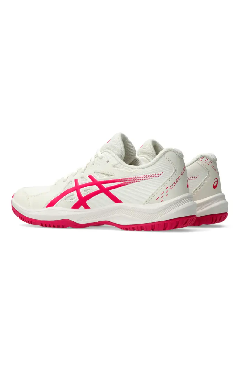 Scarpe Tennis Padel bianche con dettagli rosa leggere e traspiranti Asics COURT SLIDE 4 [BIANCO miniatura 5
