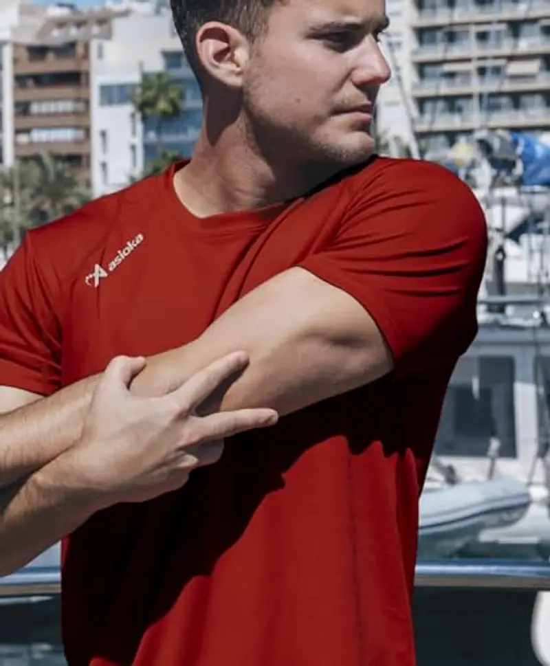 Asioka 75/09 Maglietta a Maniche Corte, Unisex Adulto, Unisex Adulto, 75/09 Rojo XXL, Rosso, XXL miniatura 3