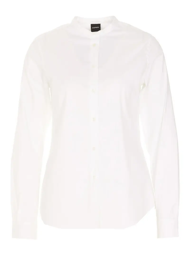 Camicia in cotone elasticizzato Bianco
