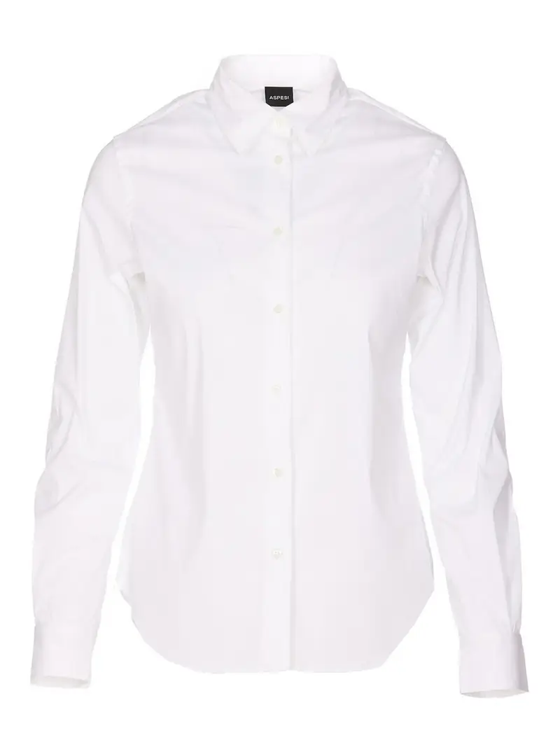 Camicia in cotone elasticizzato Bianco
