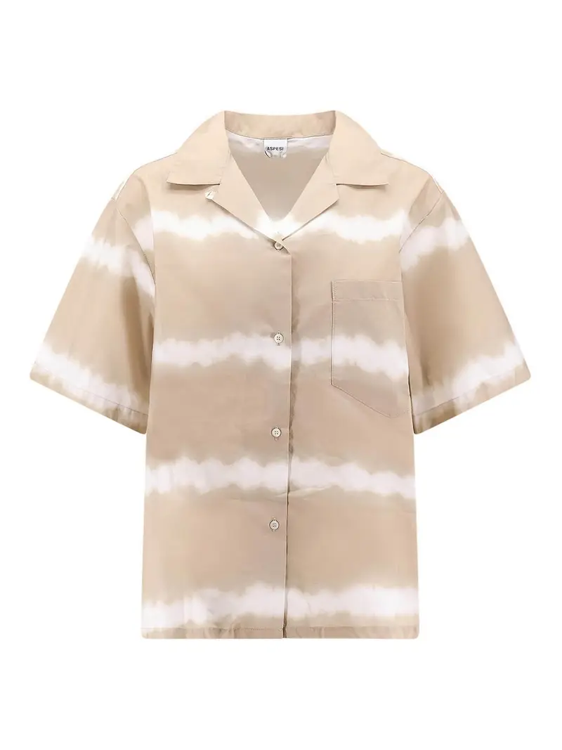 Camicia In Cotone Stampato Beige